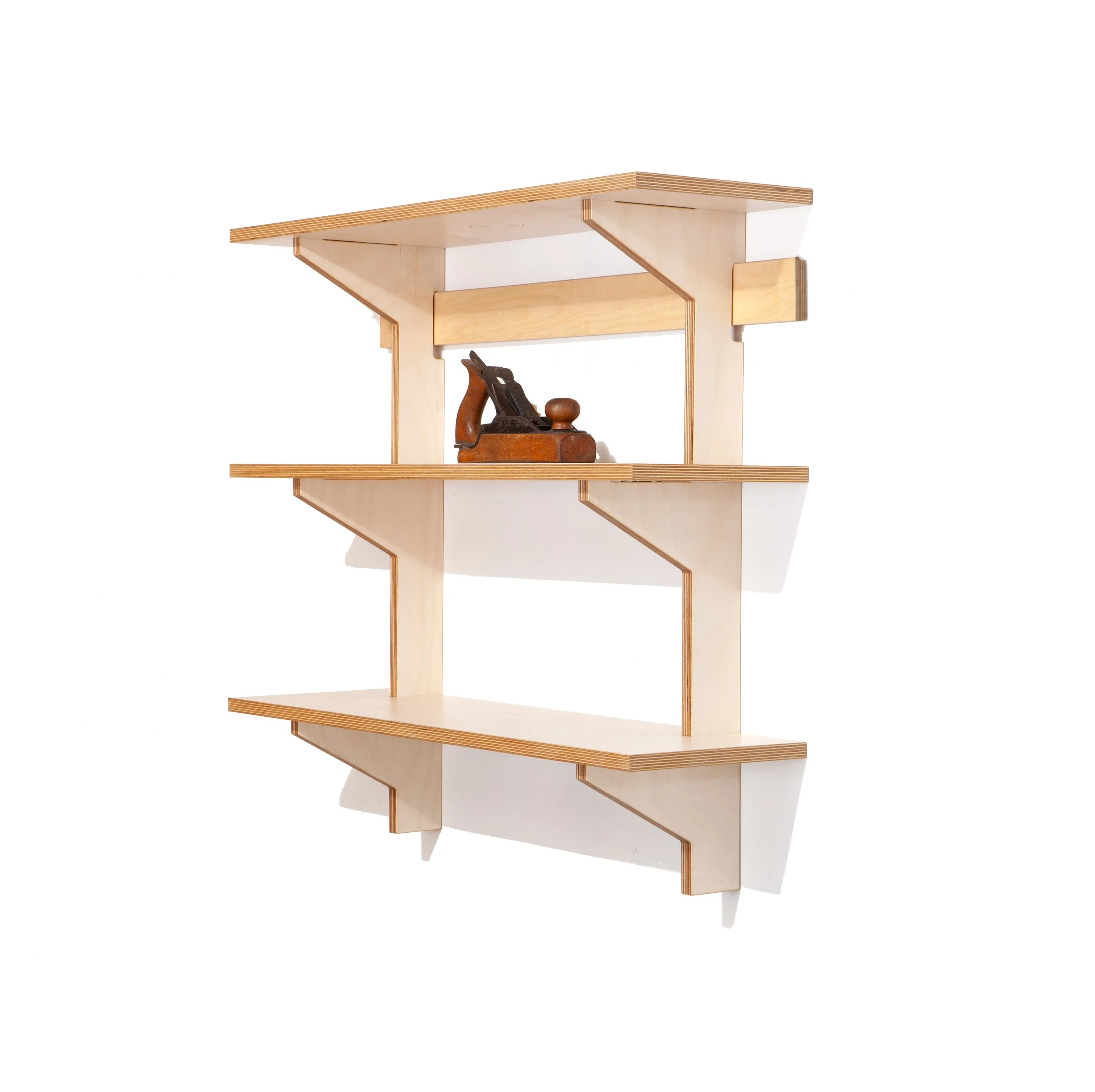 Cleat-Hung Modular Zero-Waste Plywood F3 Wall Shelves - FN | Fine